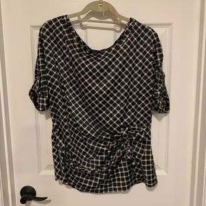 NY&Co. Side Bow Silky Blouse - Sz Lg